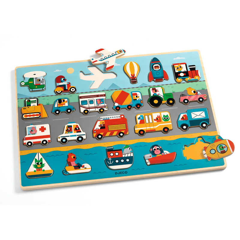 Wooden Puzzle - Transport 22pc