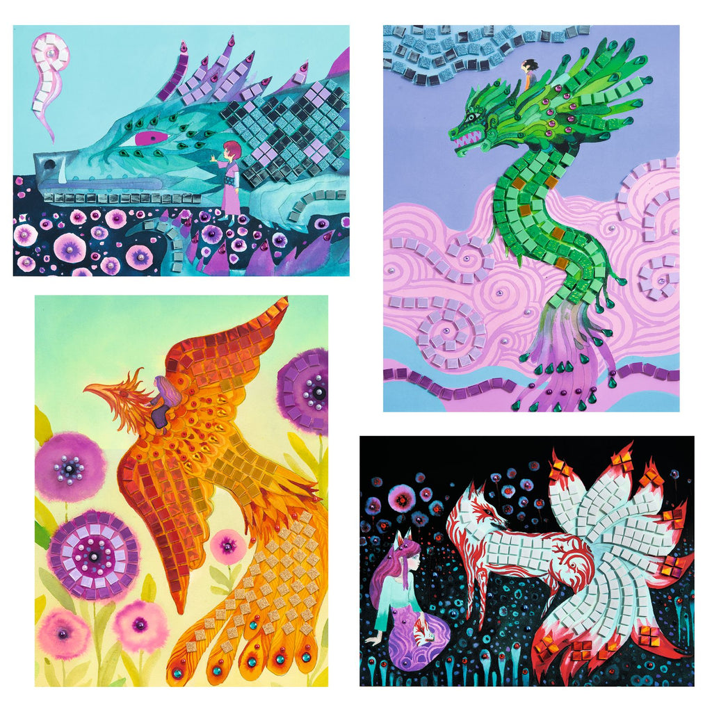 Mythical Creatures Collage Mosaic Set