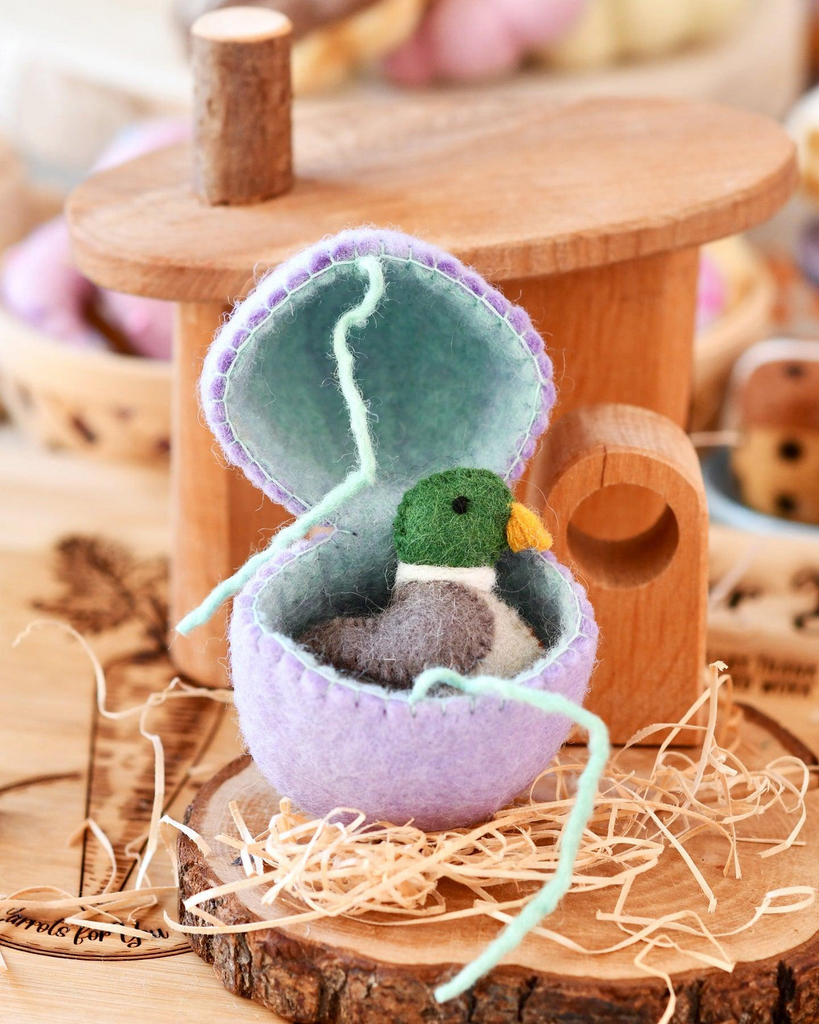Tara Treasures - Felt Surprise Egg with Duck inside