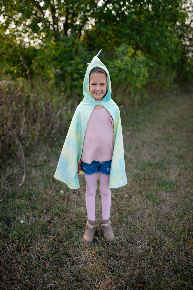 Rainbow Reversible Unicorn Dragon Cape - Size 4-6