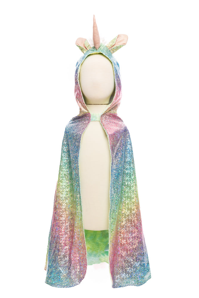 Rainbow Reversible Unicorn Dragon Cape - Size 4-6