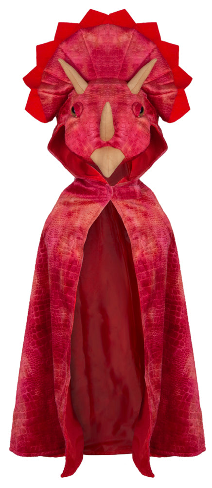 Red Triceratops Hooded Cape - Size 4-5