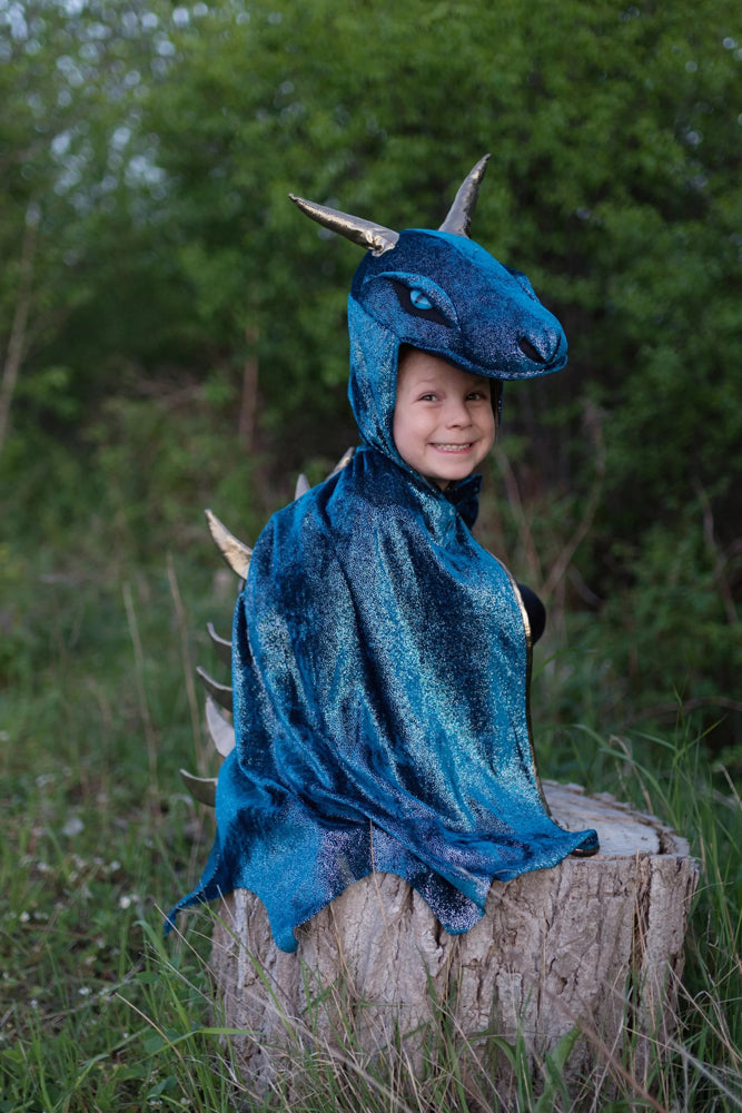 Teal & Gold Starry Night Dragon Dress Up - Size 5-6