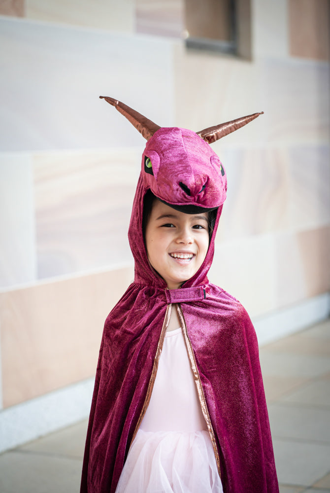 Burgundy & Gold Starry Night Dragon Dress Up - Size 5-6