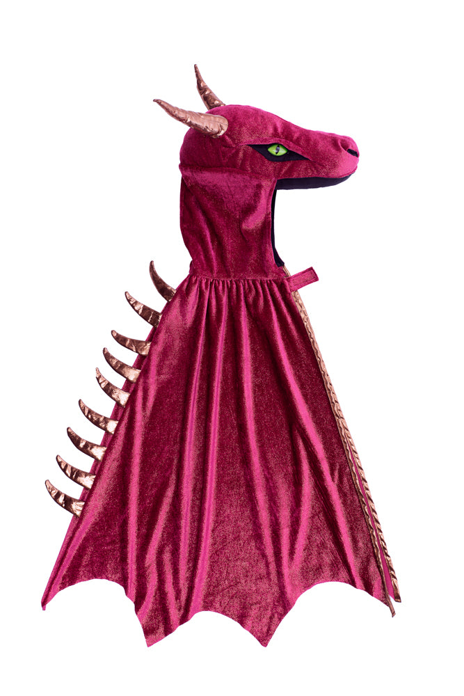 Burgundy & Gold Starry Night Dragon Dress Up - Size 5-6