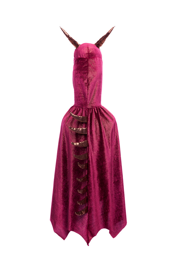 Burgundy & Gold Starry Night Dragon Dress Up - Size 5-6