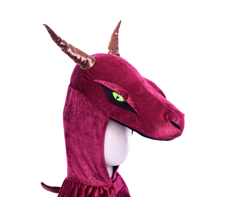 Burgundy & Gold Starry Night Dragon Dress Up - Size 5-6