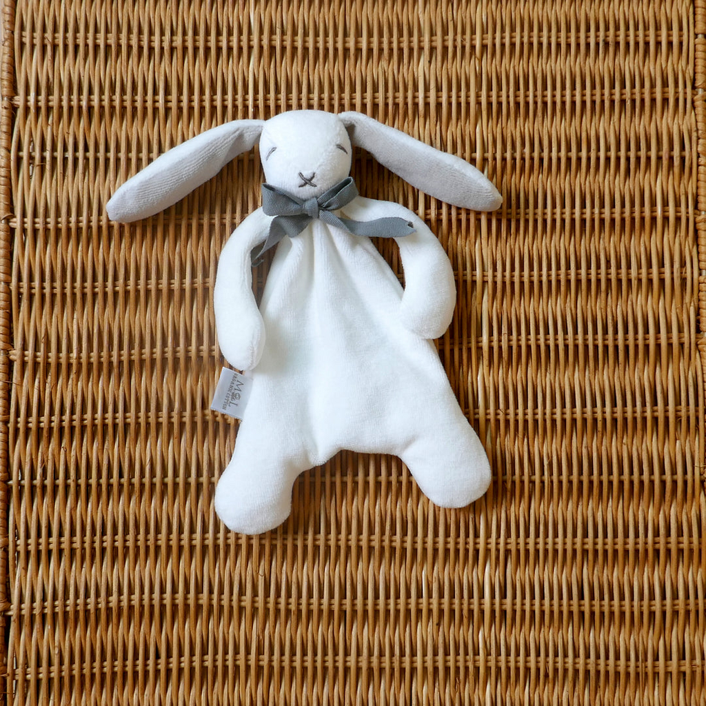 Mini Bunny Comforter 20cm - White/Ash Grey