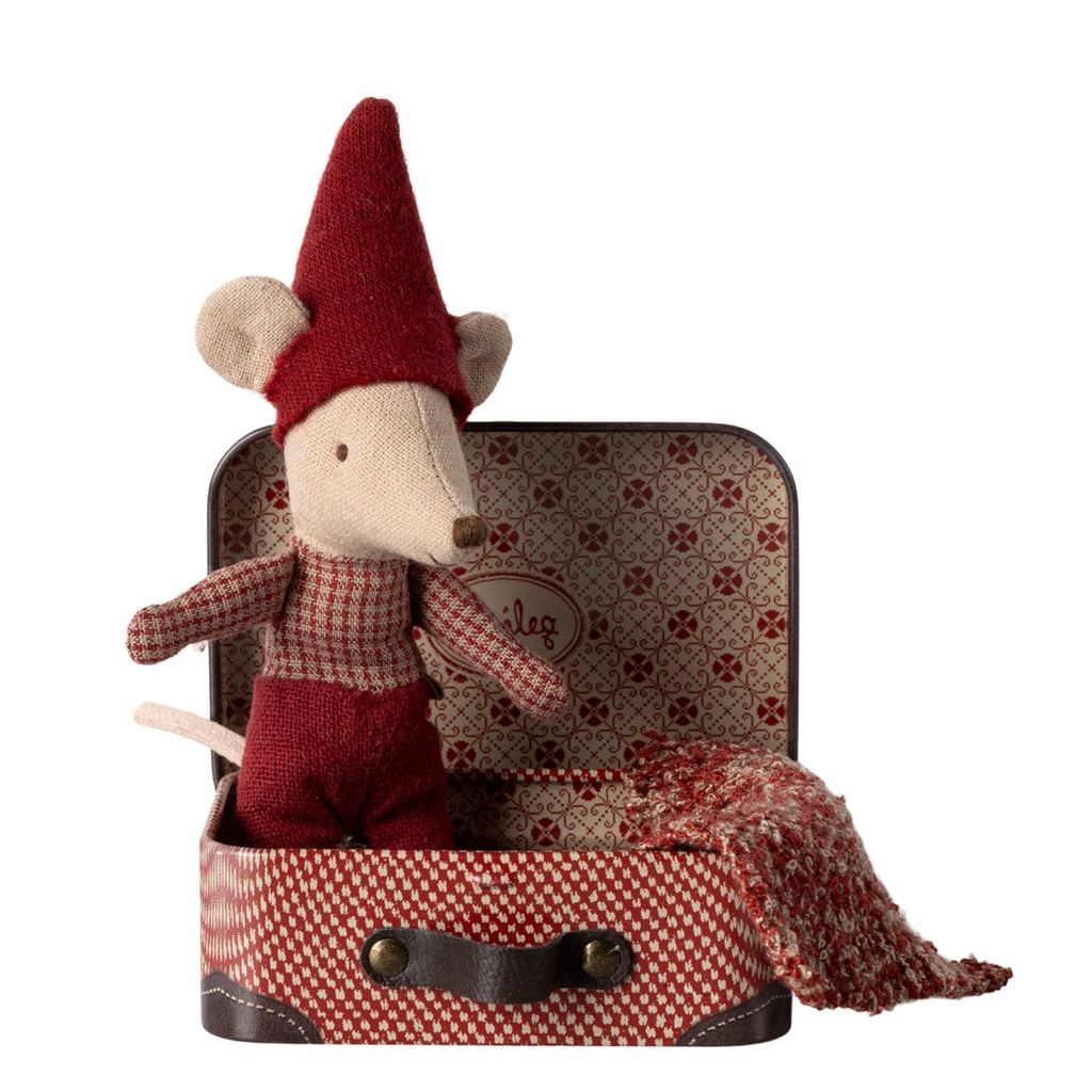 Maileg - Christmas Mouse Baby in Suitcase