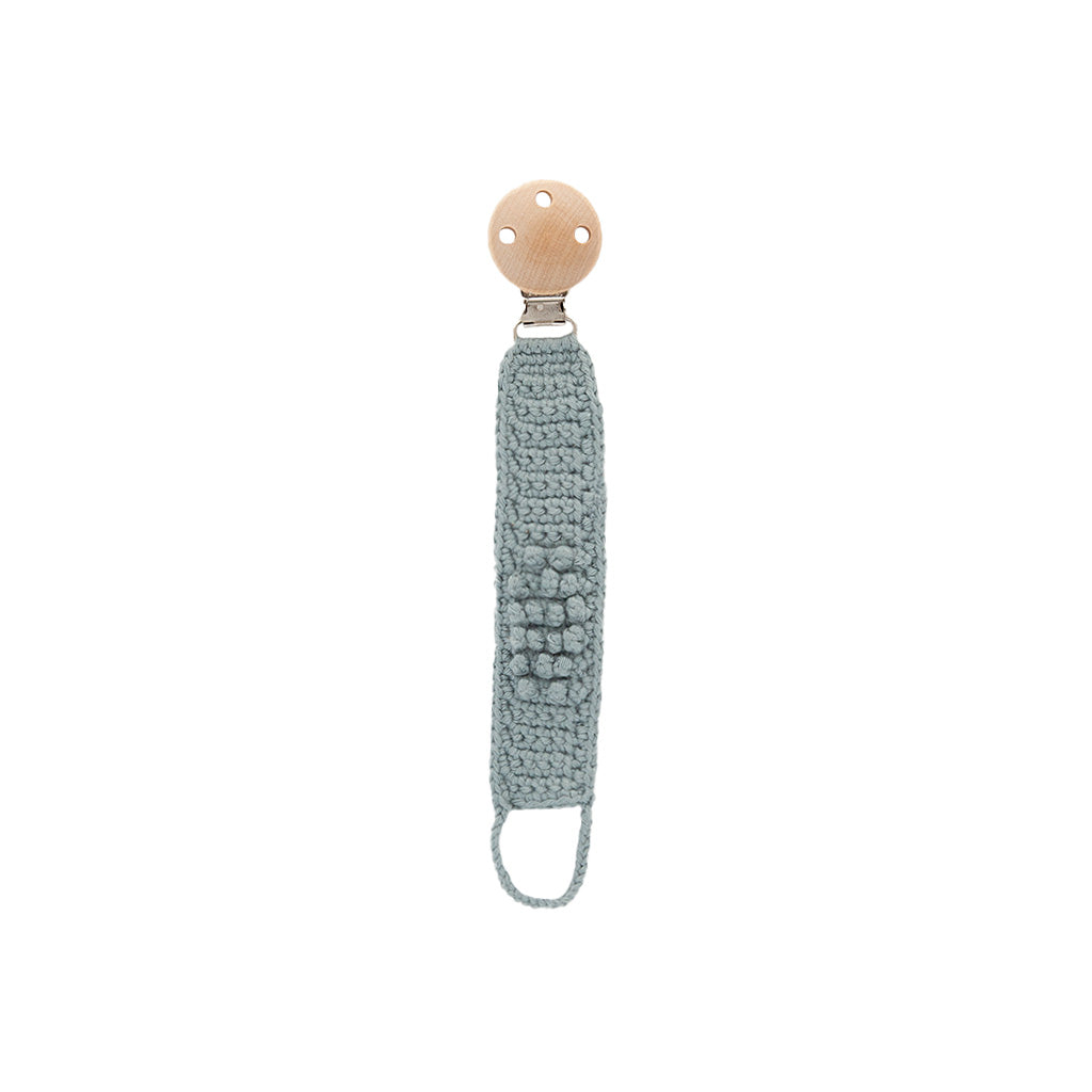 Patti Oslo - Pacifier Clip Organic Cotton - Steel