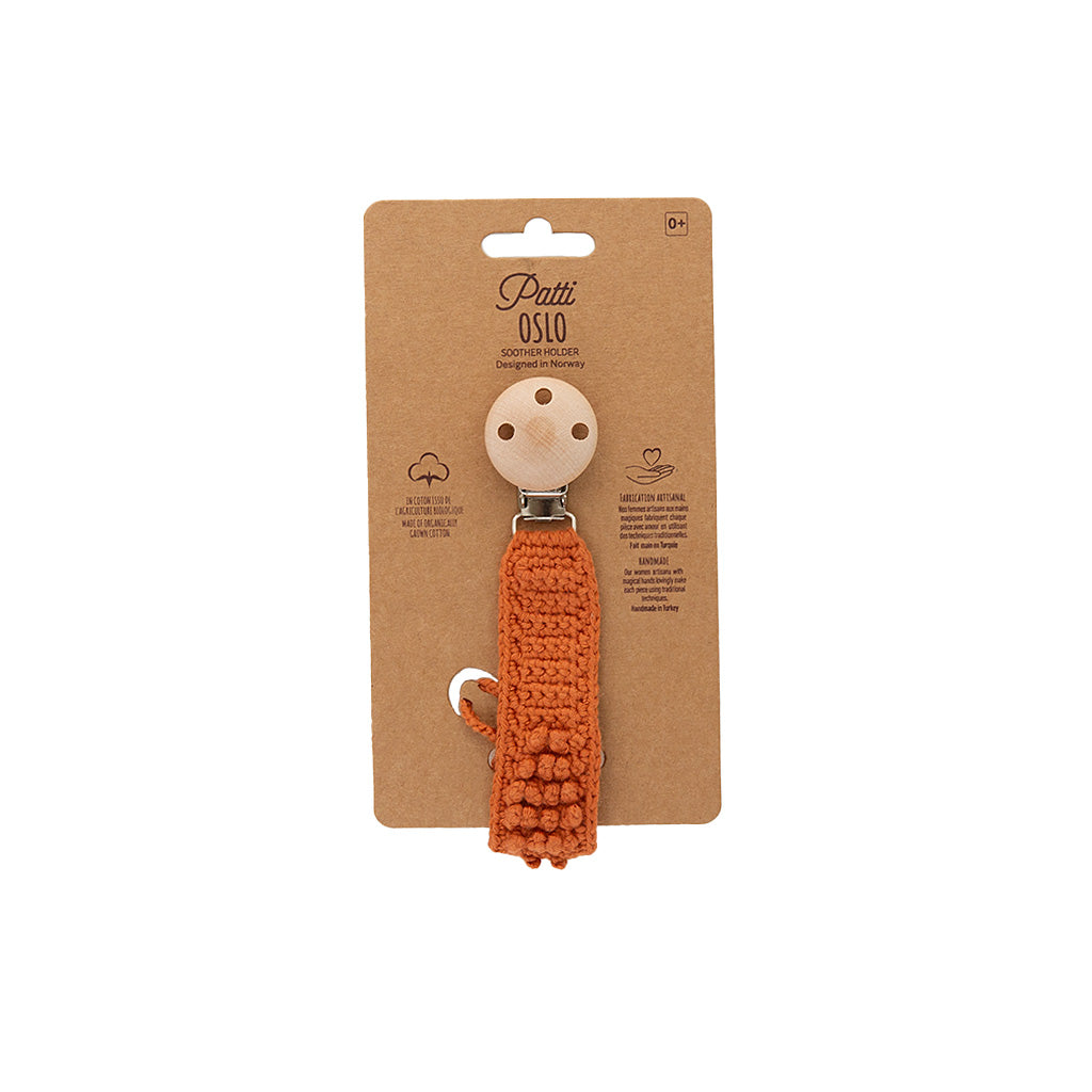 Patti Oslo - Pacifier Clip Organic Cotton - Terracotta