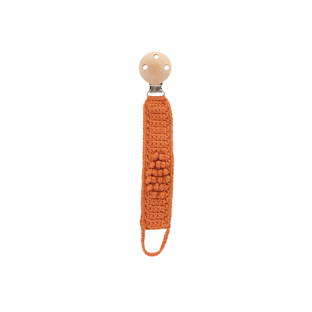 Patti Oslo - Pacifier Clip Organic Cotton - Terracotta