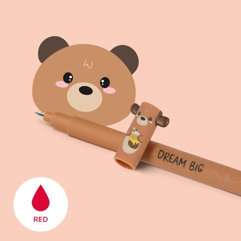 Erasable Gel Pen - Teddy Bear - Red Ink