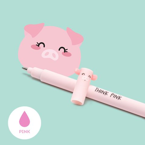 Erasable Gel Pen - Piggy - Pink Ink