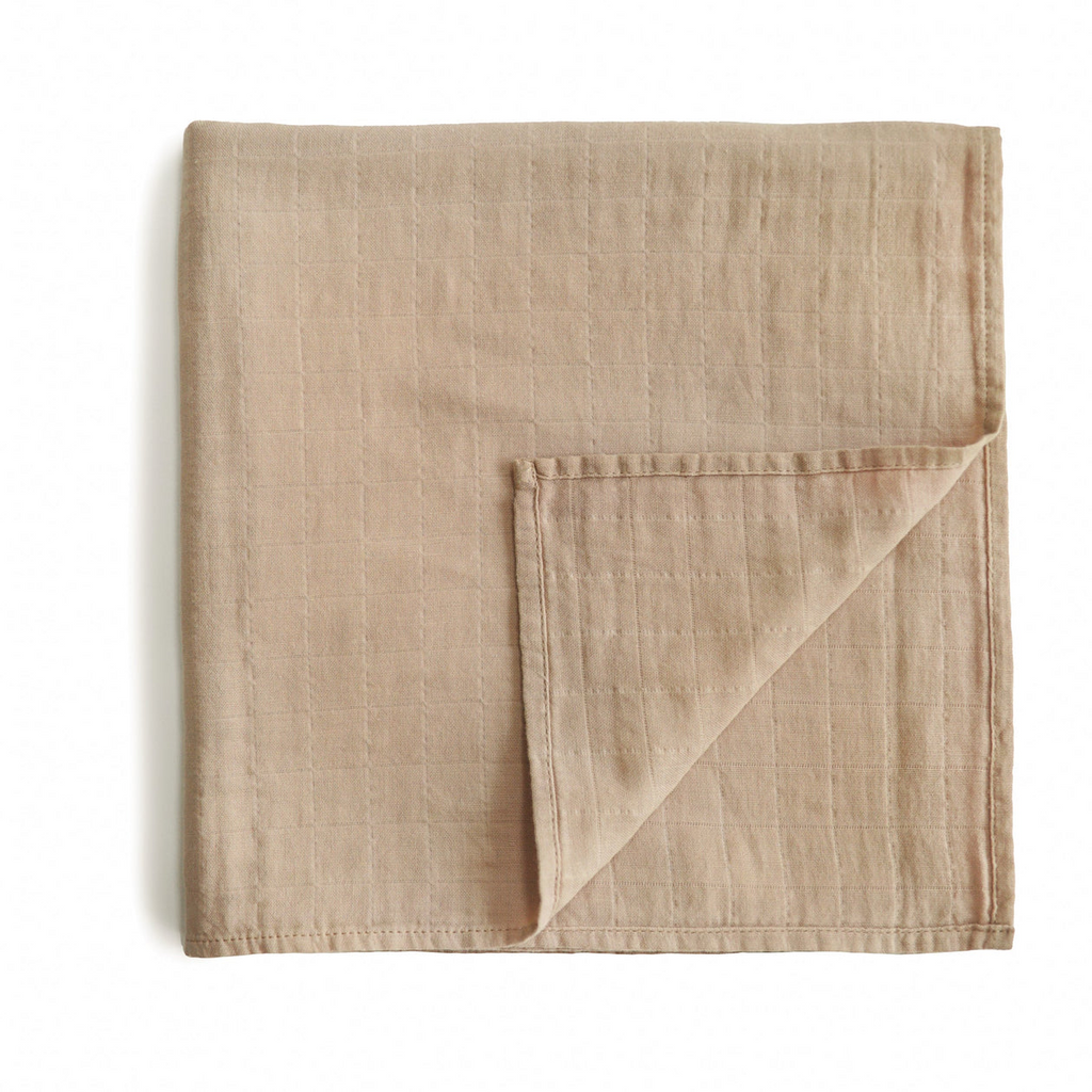 Mushie - Swaddle Organic Cotton Muslin - Pale Taupe