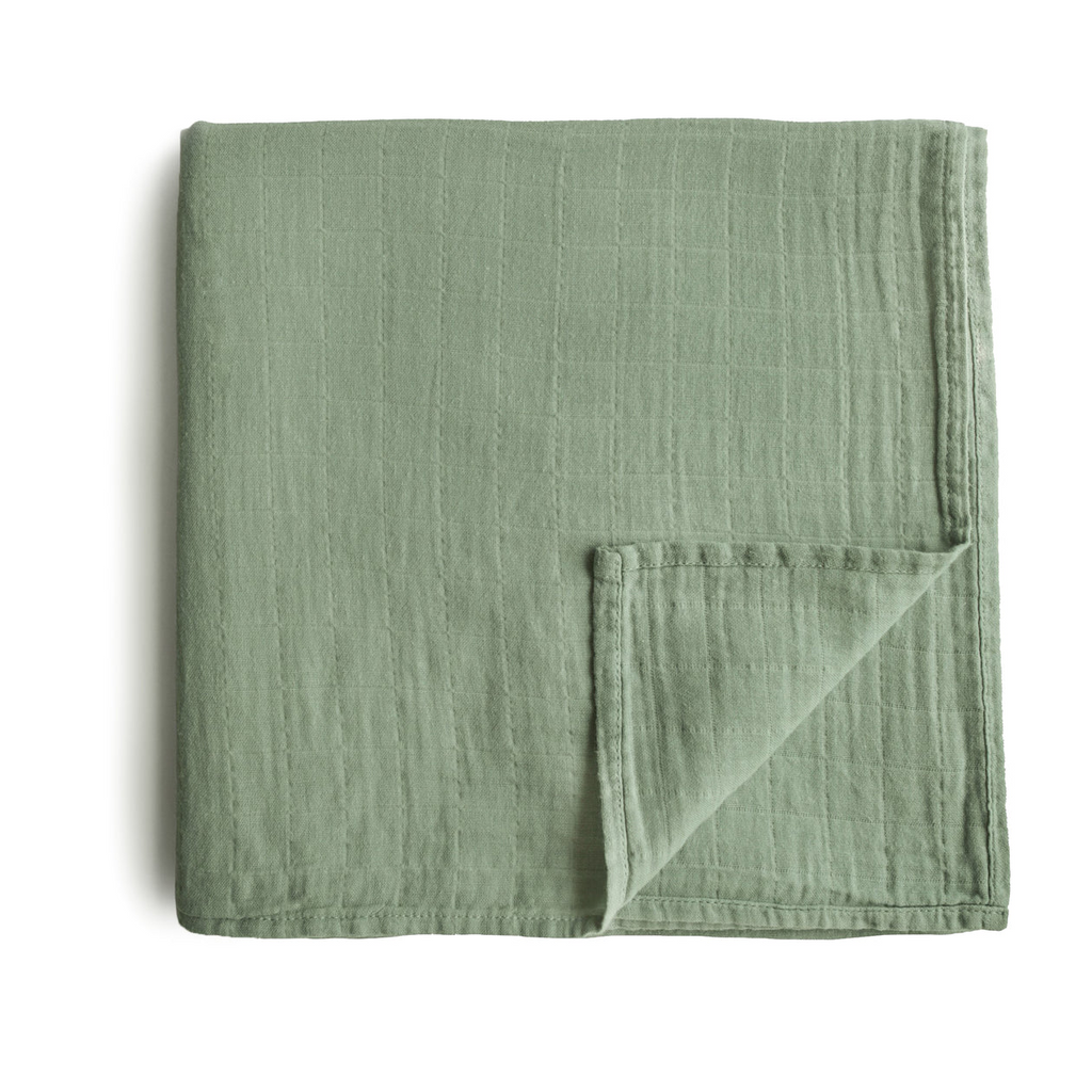 Mushie Swaddle Organic Cotton - Sage